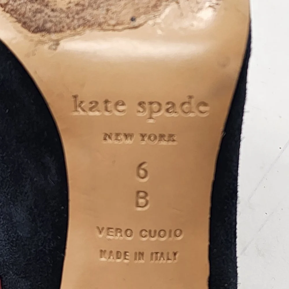 KATE SPADE Navy Suede Bow Detail Pointed Toe‎ Stiletto Heel Pumps Size 6